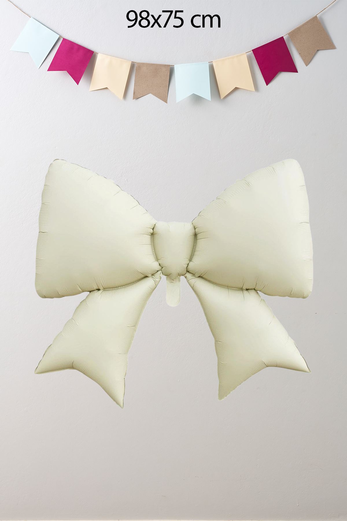 Büyük Krem Fiyonk Folyo Balon 98x75cm