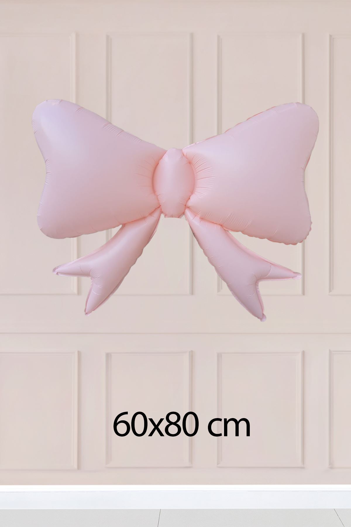 Pembe Fiyonk Kurdele Folyo Balon 60x80cm