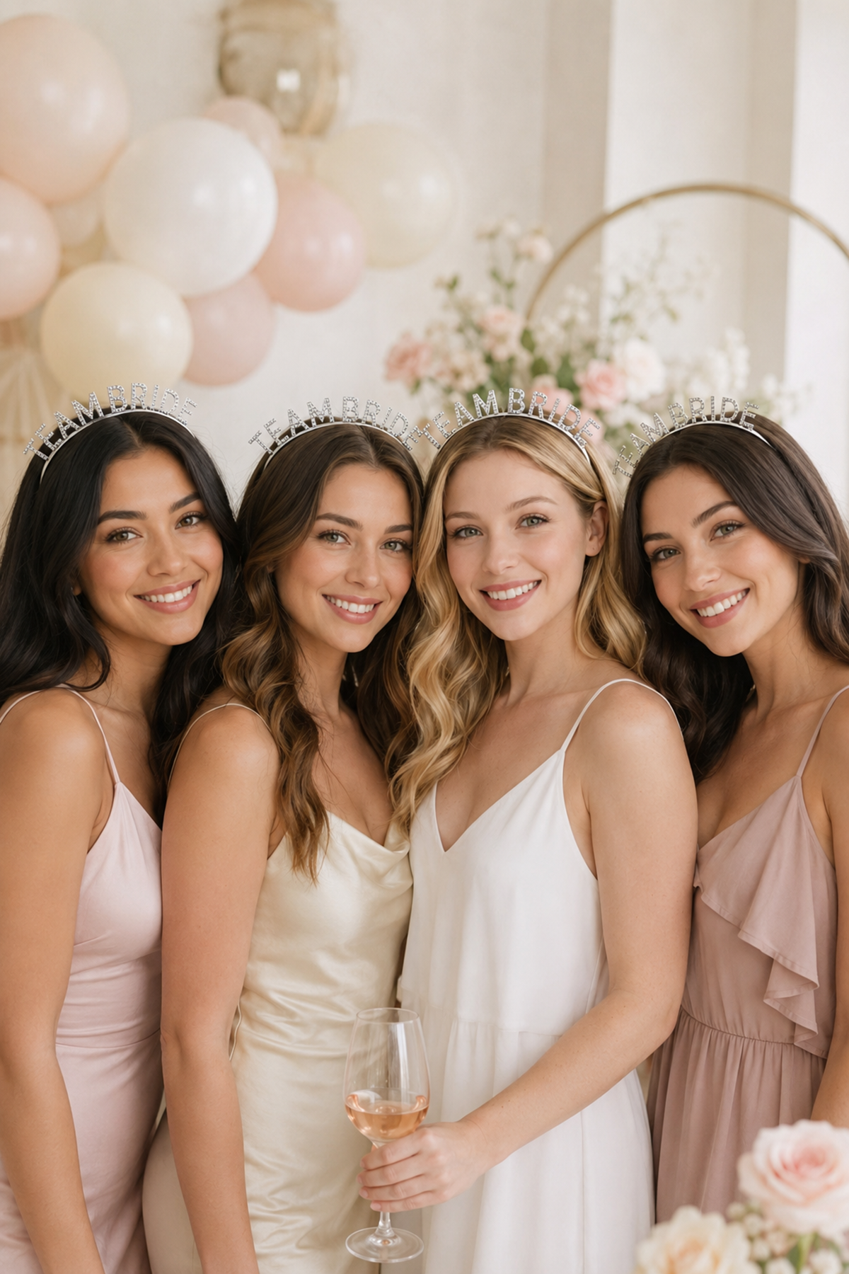 Gümüş Team Bride Taç - Bride Parti Süsleri Nedime Tacı Gümüş