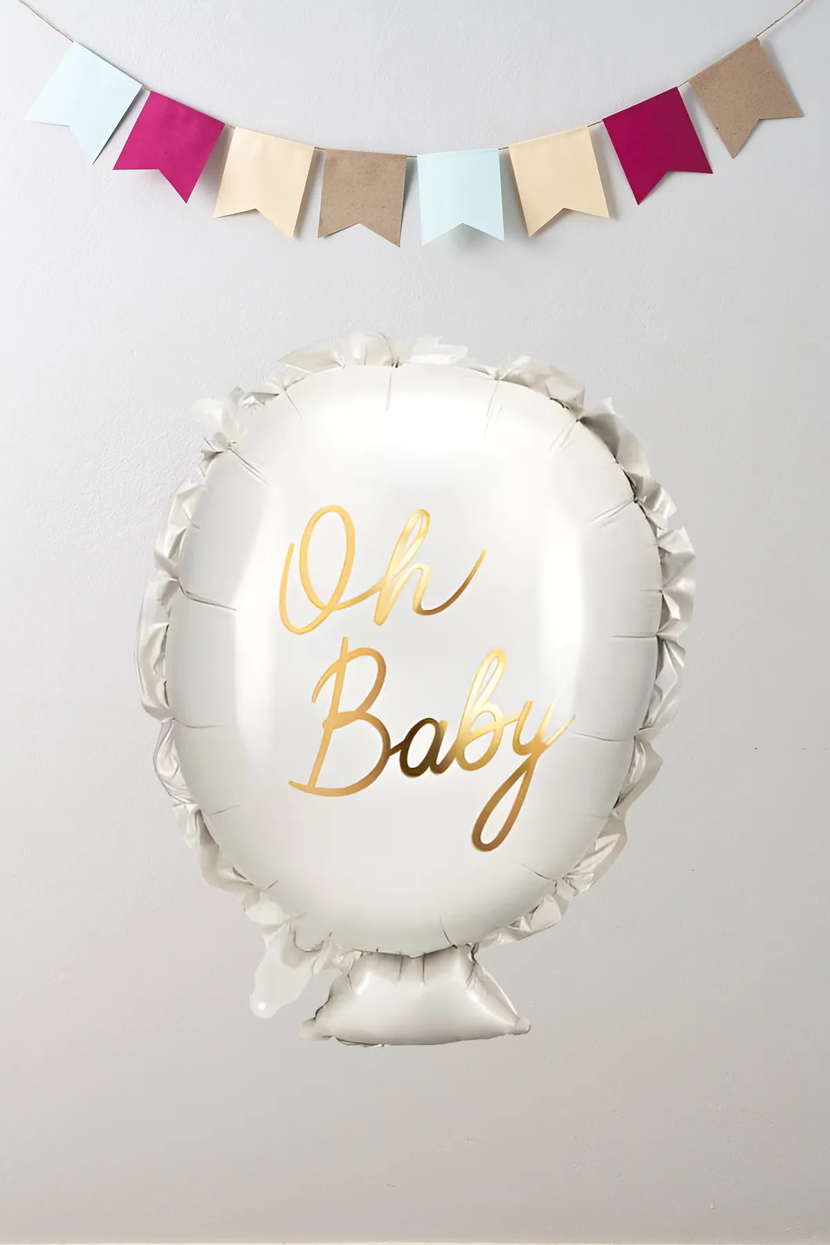 Oh Baby Gold Yazılı Folyo Balon 7241 Baby Shower Bebek Doğum Parti Balonu