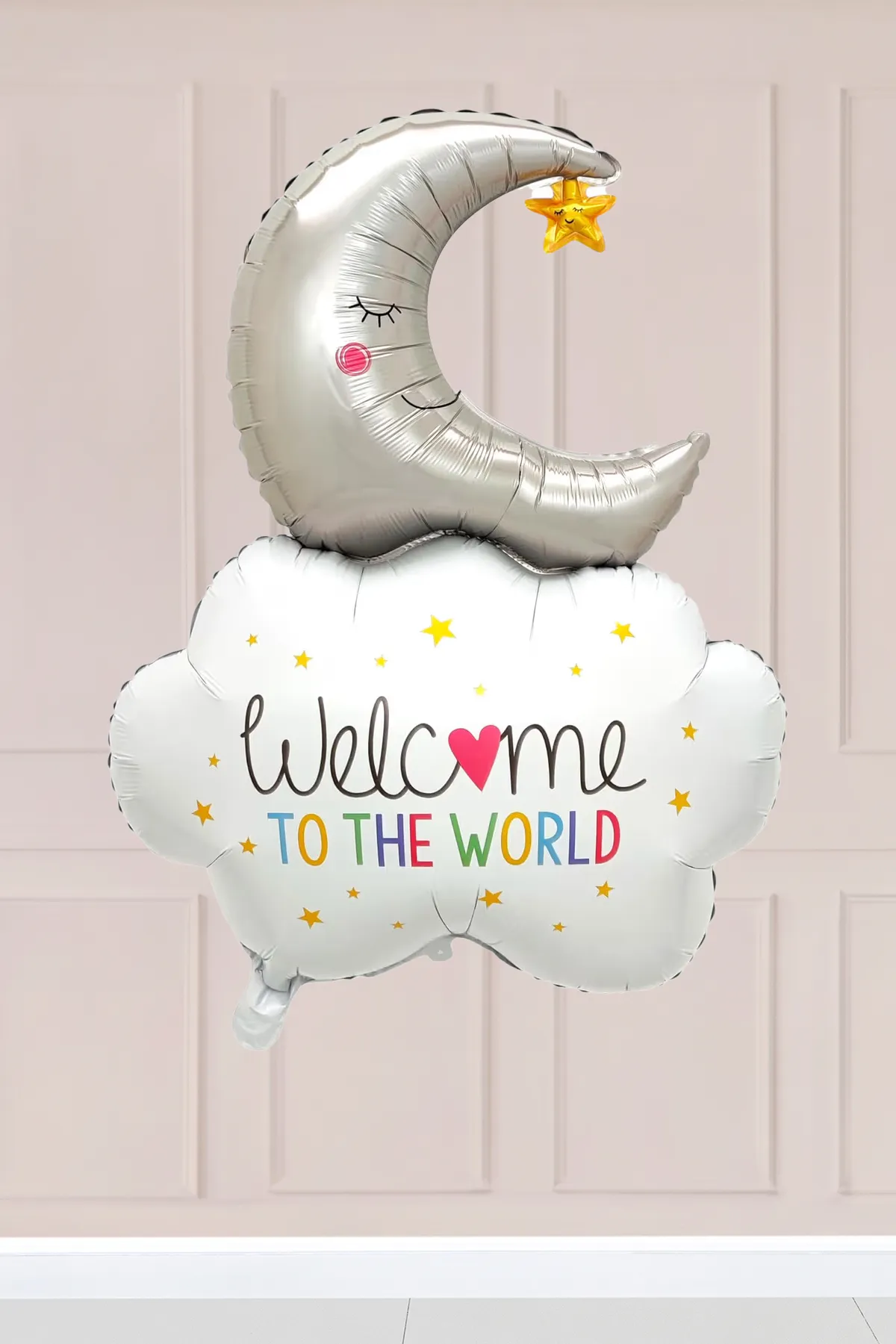 Aylı Bulut Welcome To The World Yazılı Folyo Balon 9634
