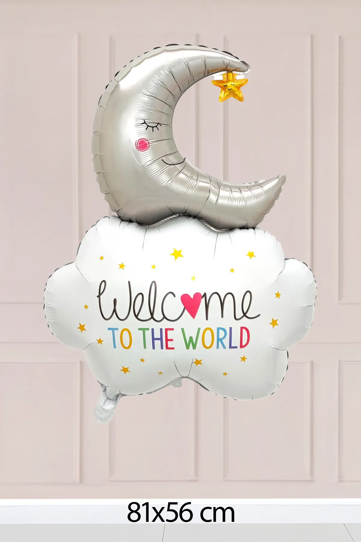 Aylı Bulut Welcome To The World Yazılı Folyo Balon 9634