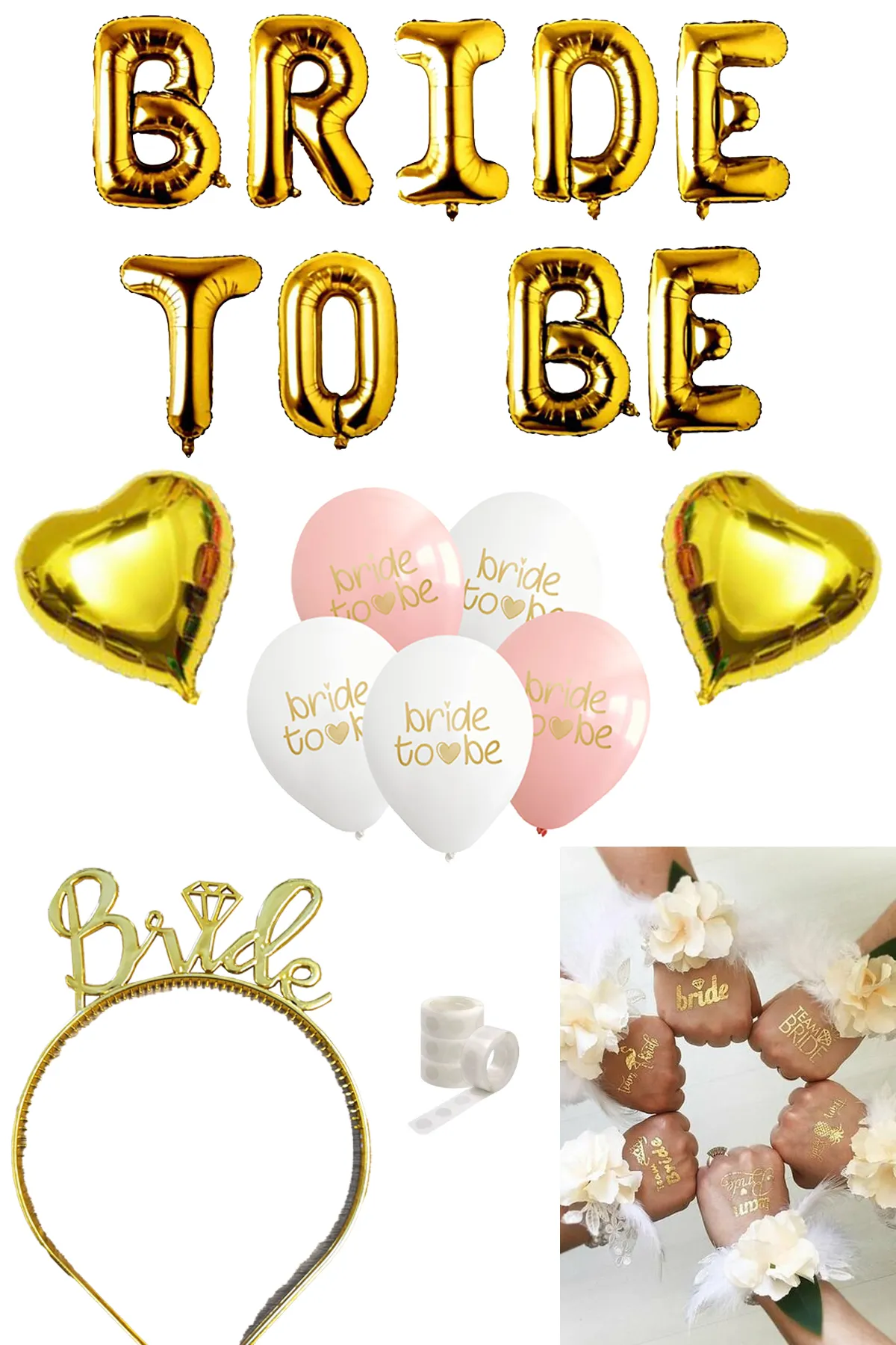 Gold Renk Bride To Be Parti Seti Altın Tema Bride Partisi Malzemeleri