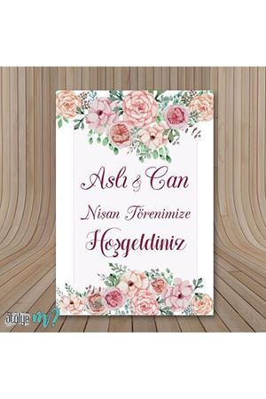 Soft Çiçekler Konsept Karşılama Panosu