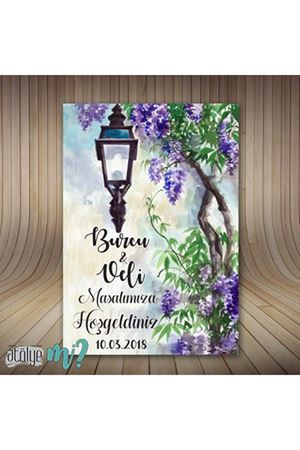 Sokak Feneri Sümbül Çiçek Karşılama Panosu