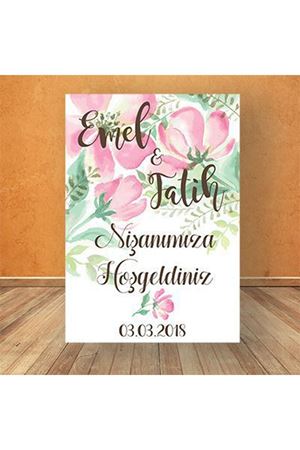 Pembe Mint Konsept Karşılama Panosu