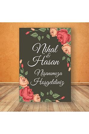 Gül Çiçekli Tema Karşılama Panosu