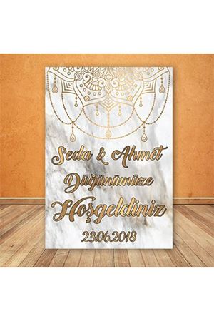 Mermer Gold Detay Konsept Karşılama Panosu