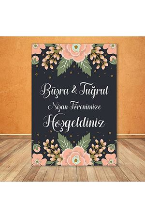 Somon Çiçek Konsept Karşılama Panosu