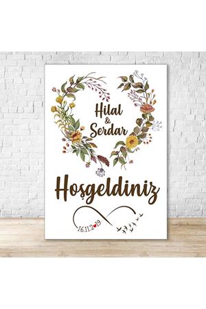 Kış Çiçekler Hoşgeldiniz Panosu