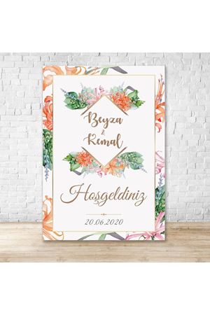 Kişiye Özel Tasarım Nişan Karşılama Panosu