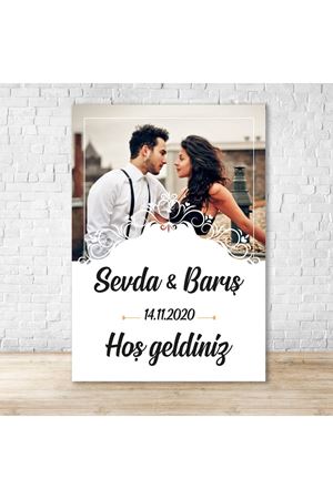Fotoğraf Baskılı Düğün Nişan Karşılama Panosu