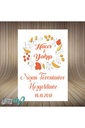 Sonbahar Yaprak Konsept Karşılama Panosu