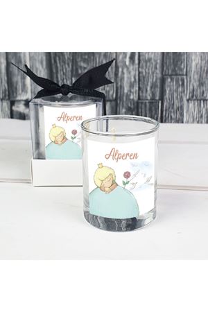 Kutulu Cam Mum Hediyelik Küçük Prens Temalı Bebek Hediyesi