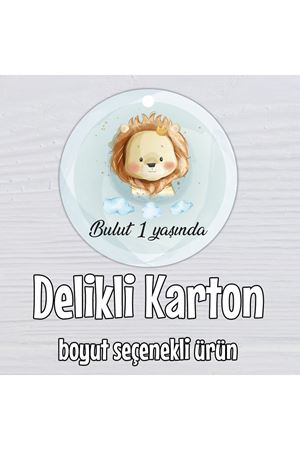 İsme Özel Delikli Karton Baskı - Aslan Konsept