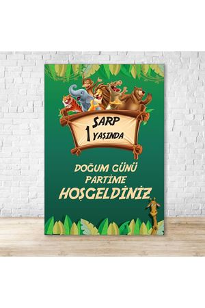 Safari Konsept Doğum Günü Karşılama Panosu
