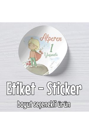 İsme Özel Etiket Baskı Küçük Prens Konsept