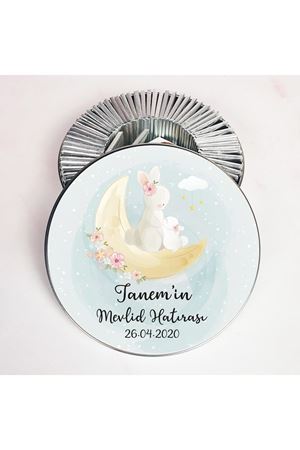 Metal Kutulu Madlen Bebek Çikolatası - Anne Kız Tavşan Konsept