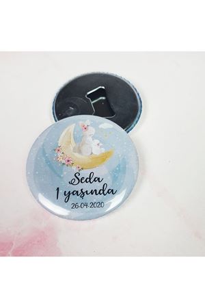 Açacak Magnet Hediyelik - Anne Kız Tavşan Konsept