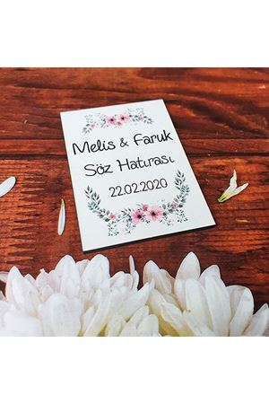 Ahşap Magnet Nişan Düğün Hediyesi 5x7cm dnam014