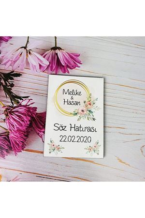 Ahşap Magnet Nişan Düğün Hediyesi 5x7cm dnam012
