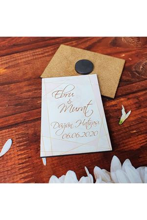 Ahşap Magnet Nişan Düğün Hediyesi 5x7cm dnam015