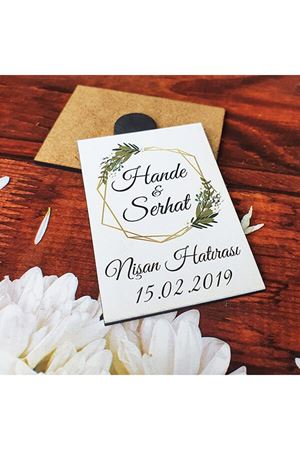 Ahşap Magnet Nişan Düğün Hediyesi 5x7cm