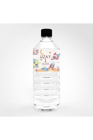 Su Şişesi Etiketi Uzay Temalı Doğum Günü