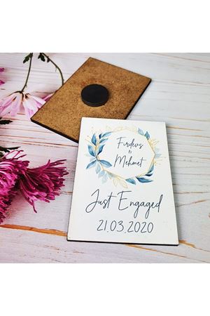 Ahşap Magnet Nişan Düğün Hediyesi 5x7cm dnam013