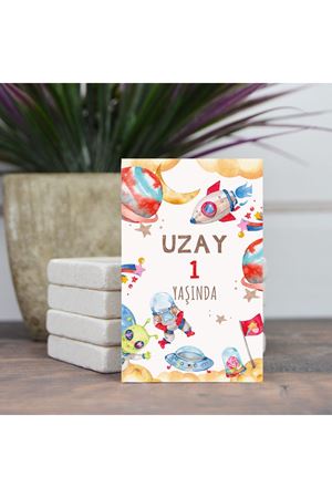 Taş Magnet Hediyelik Uzay Temalı Doğum Günü