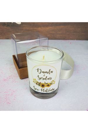 Kutulu Mum Nikah Şekeri - Ayçiçeği Konsept