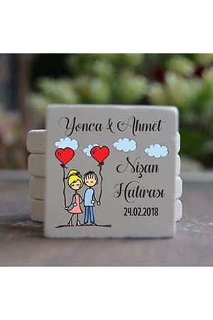 Kişiye Özel 5x5cm Taş Magnet - dnts018