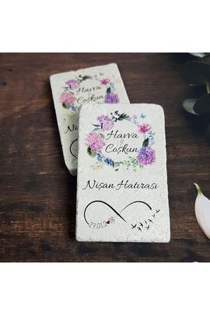 Kişiye Özel 5x8cm Taş Magnet - dnts013