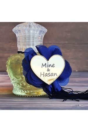 Kalp Pleksi Süslemeli Kolonya Şişesi Hediyelik