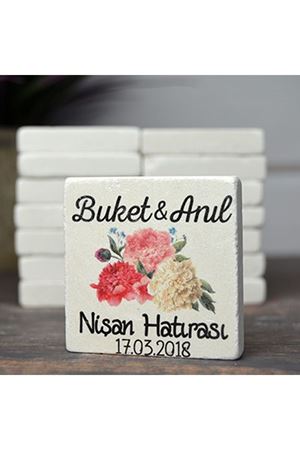 Kişiye Özel 5x5cm Taş Magnet - dnts032
