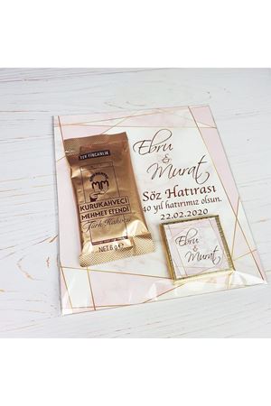 Türk Kahveli Çikolatalı Hediyelik Mermer ve Gold