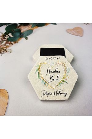 Düğün Magneti Altıgen Kesim Taş Magnet - dnts067