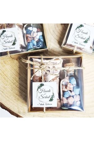 Kraft Kutuda Türk Kahveli Çakıl Taşı Çikolatalı Nikah Şekeri mikhck002