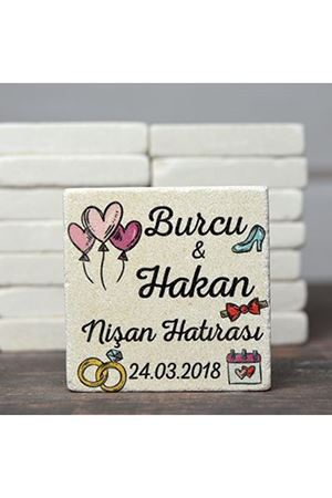 Kişiye Özel 5x5cm Taş Magnet - dnts029