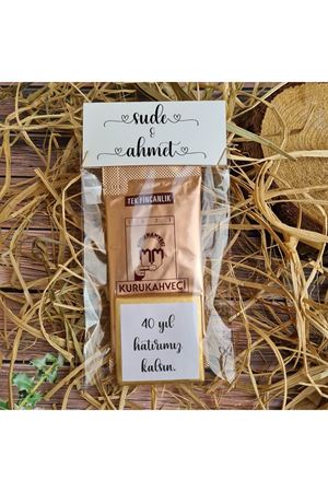 Türk Kahveli Çikolatalı Poşetli Hediyelik Sade Tasarım