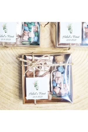 Kraft Kutuda Türk Kahveli Çakıl Taşı Çikolatalı Nikah Şekeri mikhck006