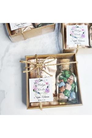 Kraft Kutuda Türk Kahveli Çakıl Taşı Çikolatalı Nikah Şekeri mikhck003