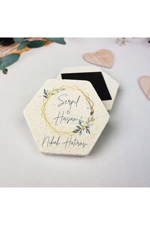 Nikah Magneti Altıgen Kesim Taş Magnet - dnts068