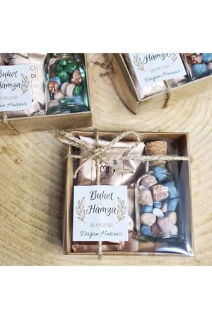 Kraft Kutuda Türk Kahveli Çakıl Taşı Çikolatalı Nikah Şekeri mikhck004