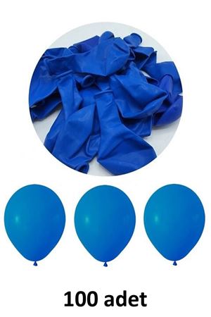 Mavi Balon 12" - 30 cm Lateks Mavi Renk Balon 100'lu Paket