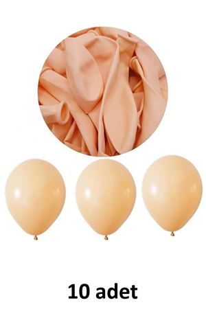 Somon Balon 12" - 30 cm Lateks Somon Renk Balon 10'lu Paket