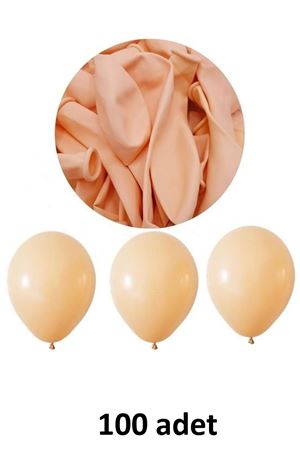 Somon Balon 12" - 30 cm Lateks Somon Renk Balon 100'lu Paket