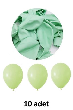 Su Yeşili Balon 12" - 30 cm Lateks Su Yeşili Renk Balon 10'lu Paket