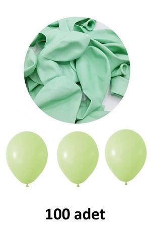 Su Yeşili Balon 12" - 30 cm Lateks Su Yeşili Renk Balon 100'lu Paket