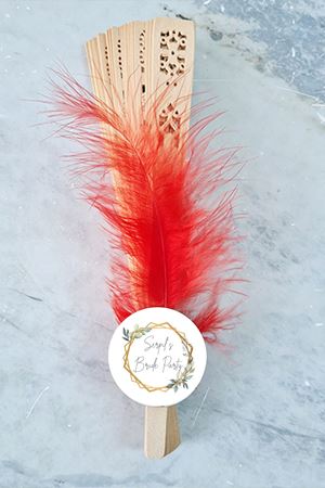 Yelpaze Hediyelik - Kına Hediyesi Ahşap Yelpaze knyl002